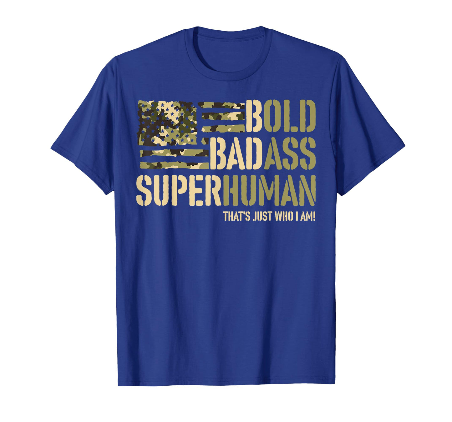 Men Camouflage Military Old Ass Man Bold Badass Superhuman T-Shirt