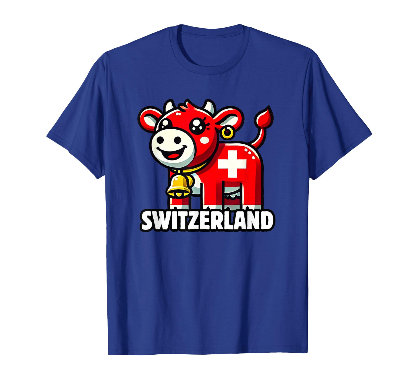 Swiss Cow Flag Switzerland Cute Swiss Alps T-Shirt