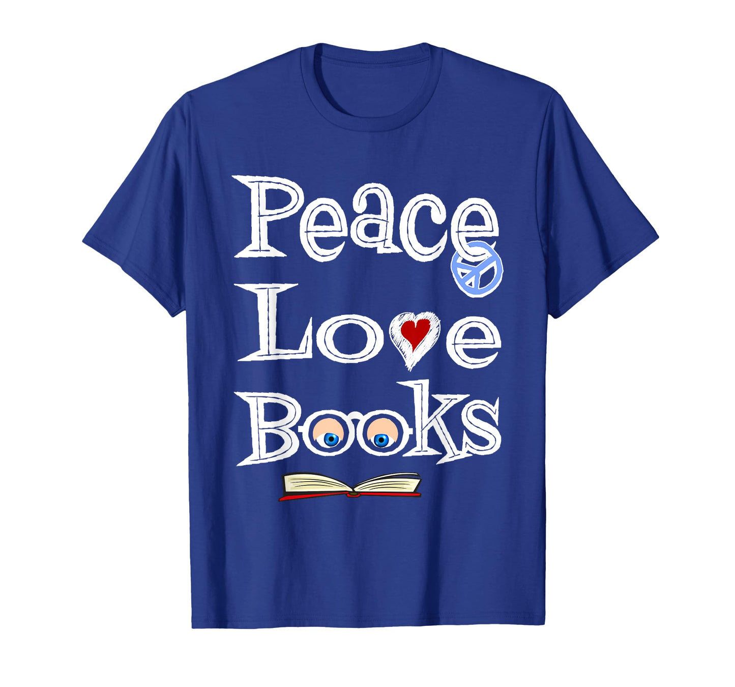 Peace Love Books T-Shirt Geeky Cute Book Nerd Gift