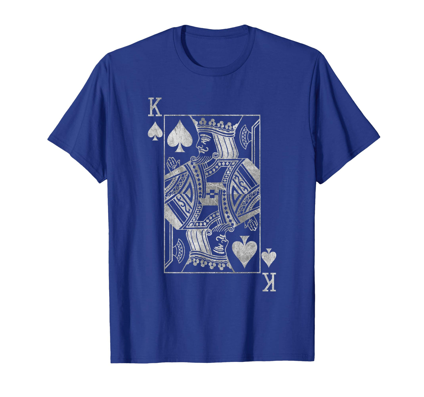 Lucky Poker Cards Knight King of Spade Game Silver Grey T-Shirt