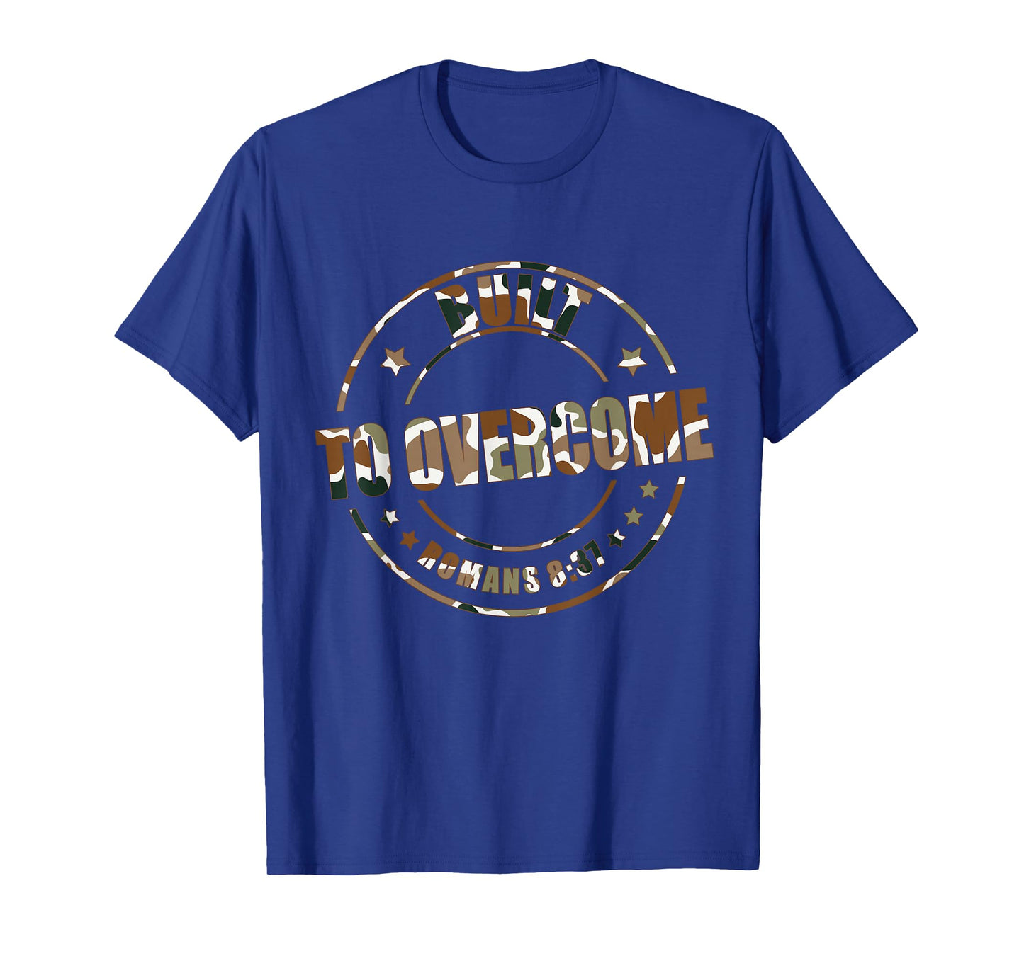 Built to Overcome Camo Scripture Gym Christian Workout Faith T-Shirt