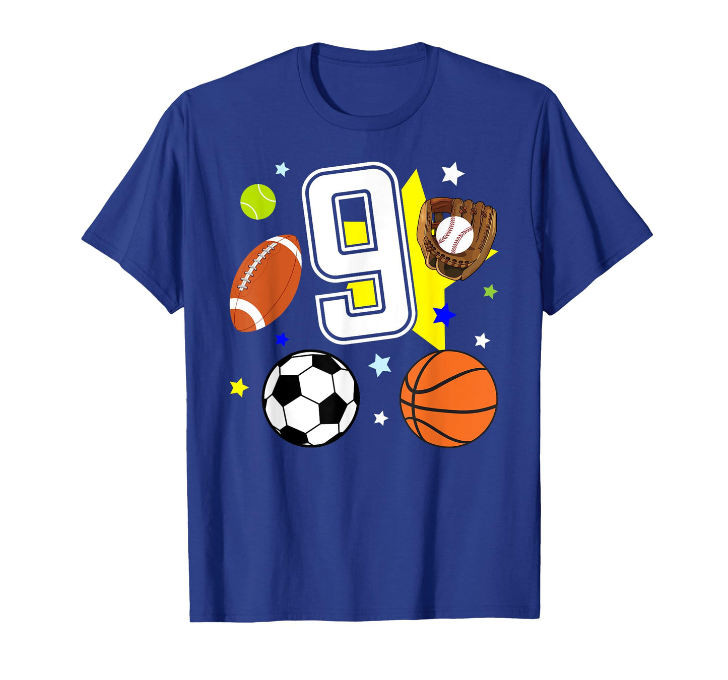 9th Birthday Sports Birthday Theme 9 Year Old Boy T-Shirt