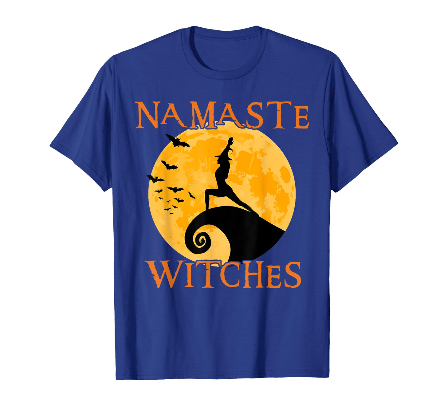 Namaste Witches Yoga Warrior I Pose Halloween Yoga T-Shirt