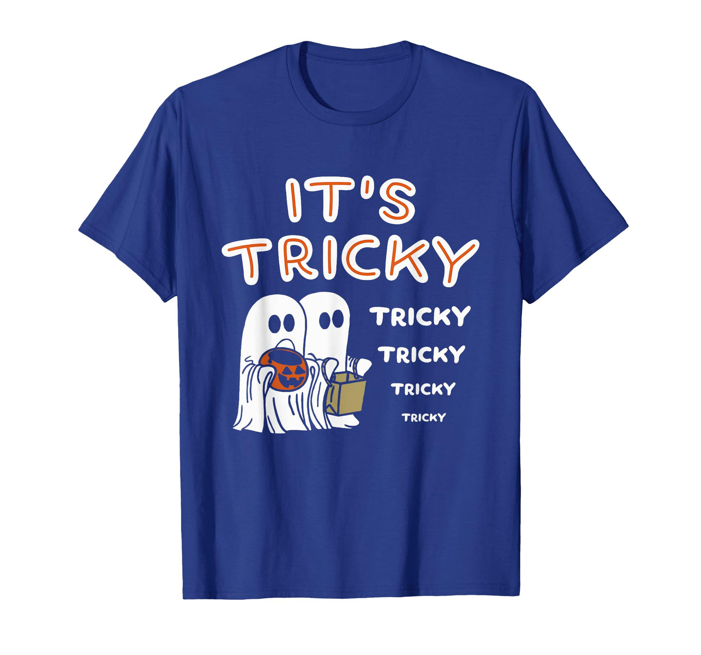 Funny Retro Ghosts Its Tricky Tricky Tricky Spooky Halloween T-Shirt