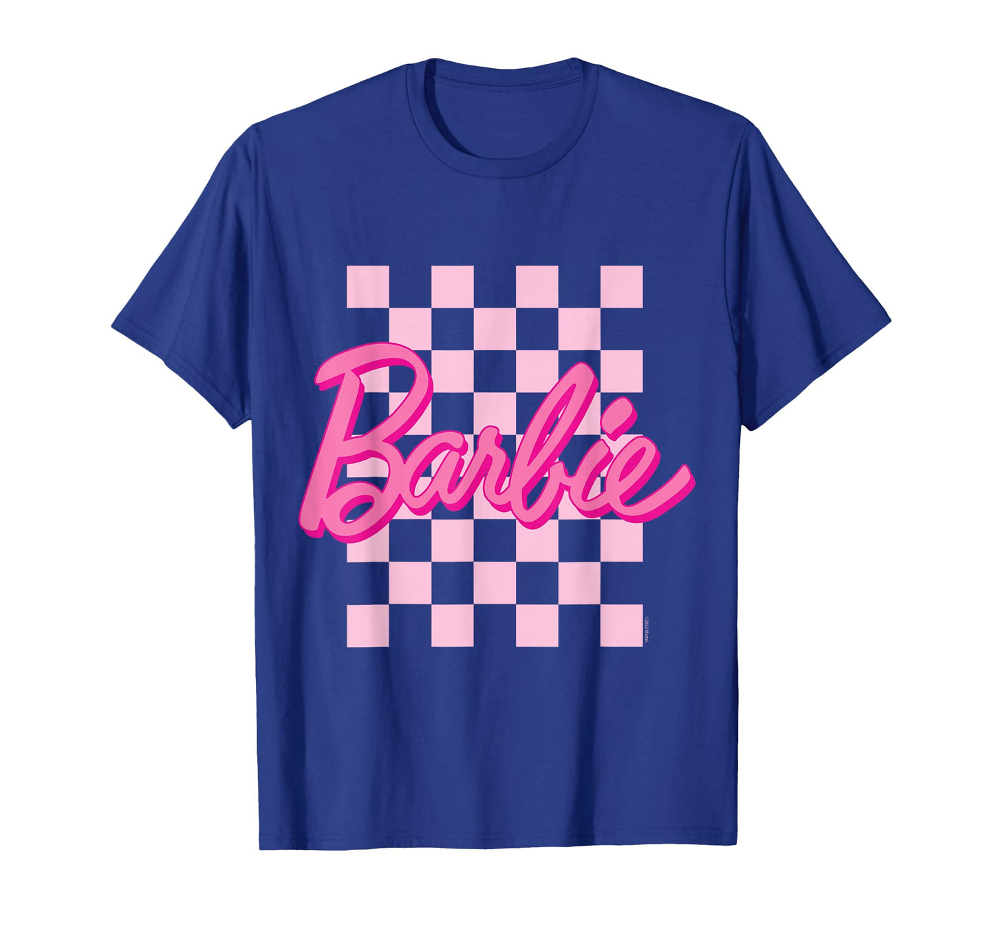 Barbie - Barbie Logo Checkered Background T-Shirt