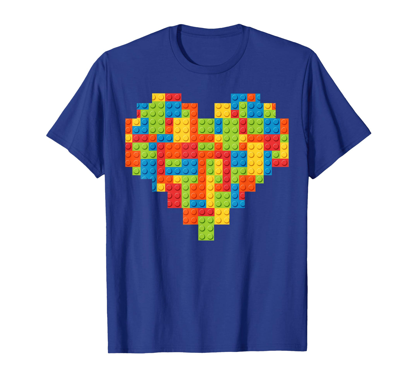 Brick Builder Heart Valentines Block Building Master Builder T-Shirt