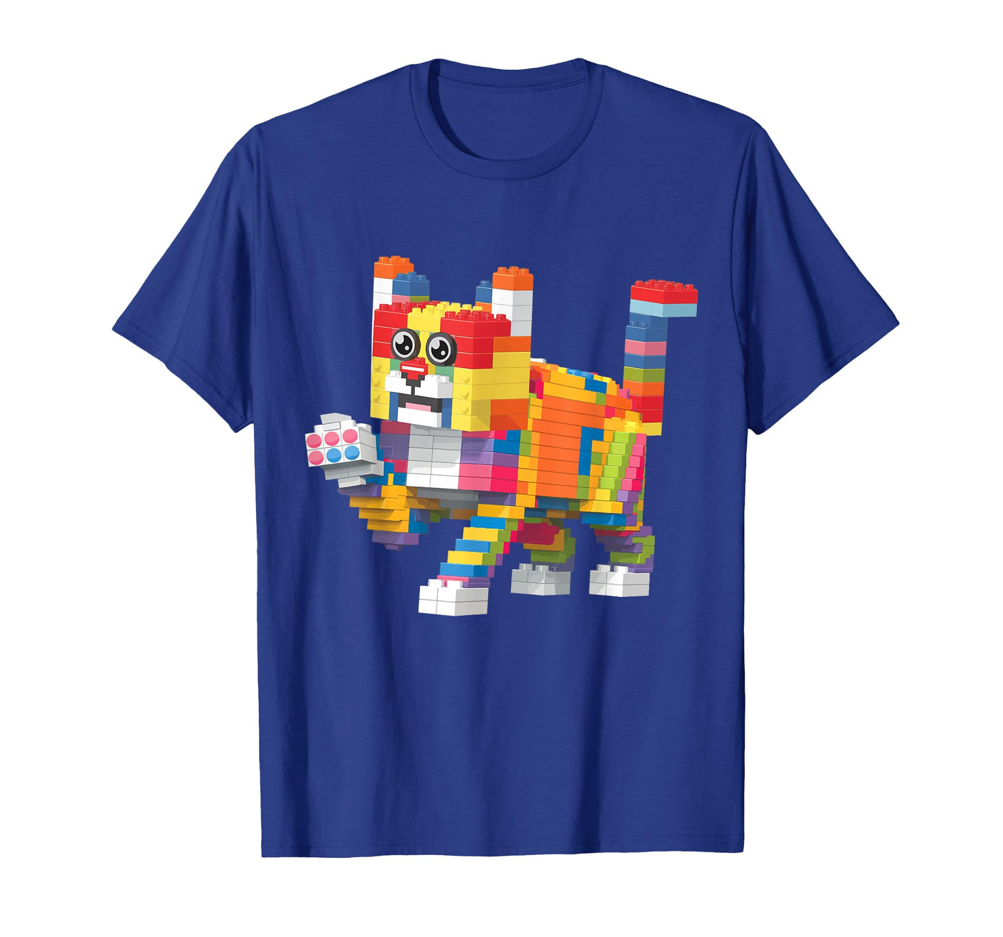 Cat Brick Master Builder Block Building Brick Builder T-Shirt for Men Women Kids