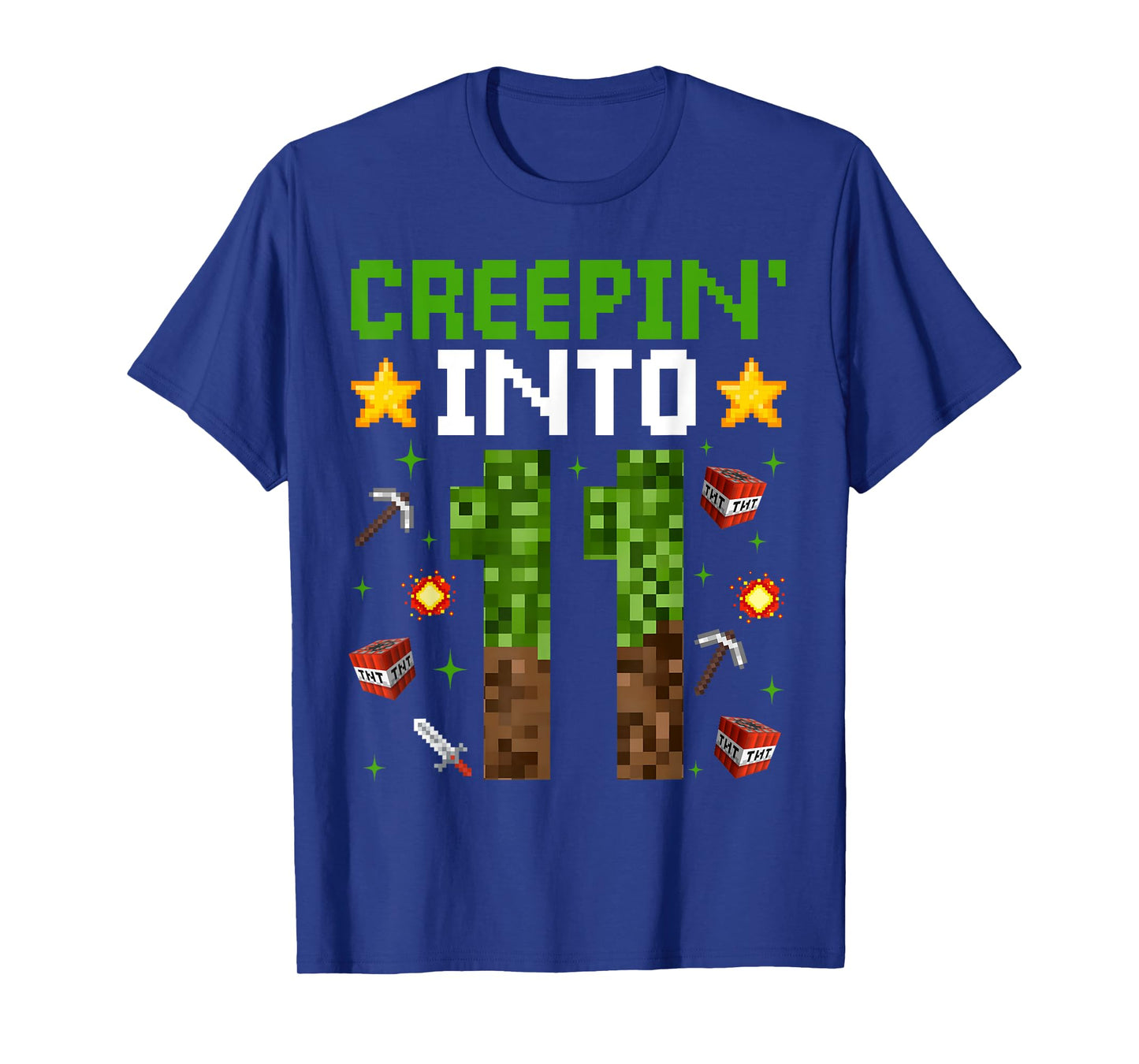11th Birthday Gamer Pixel Creepin’ Into 11 Video Game Party T-Shirt