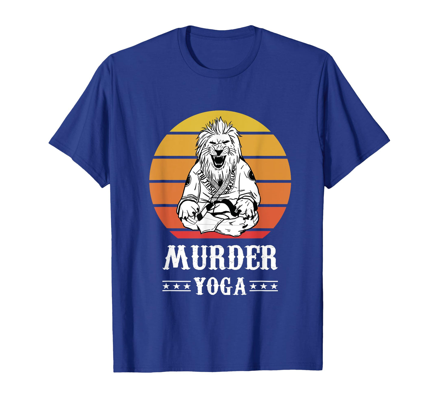 Jiu Jitsu Murder Yoga Vintage Sunset Funny Brazilian T-Shirt