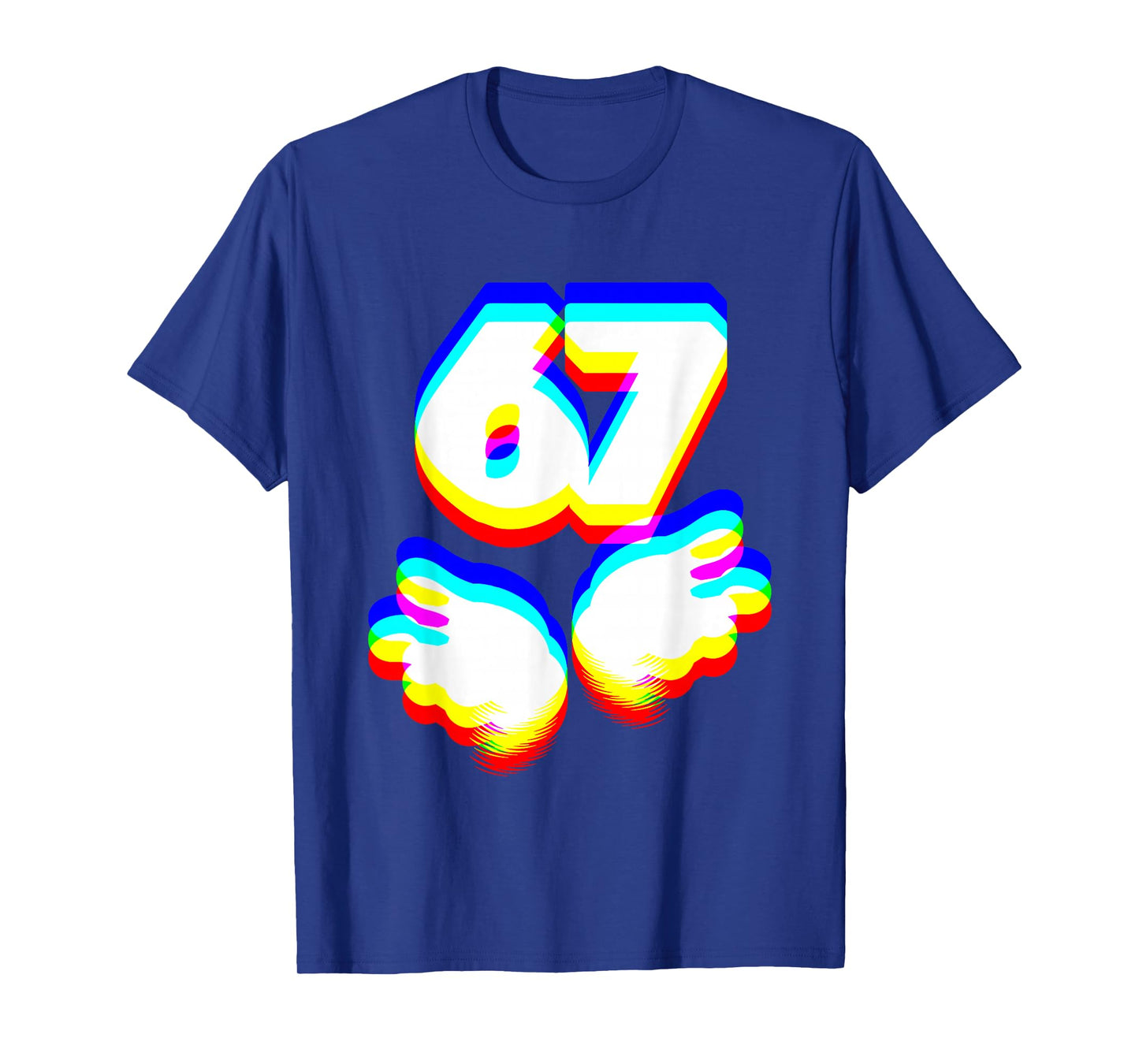 Funny 6 7 Meme Gen Alpha Slang Six Seven EDM Color T-Shirt