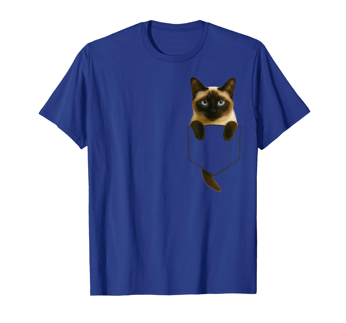 Siamese Cat Pocket Funny Gifts Cat Mom Cat Dad Cat Lover T-Shirt
