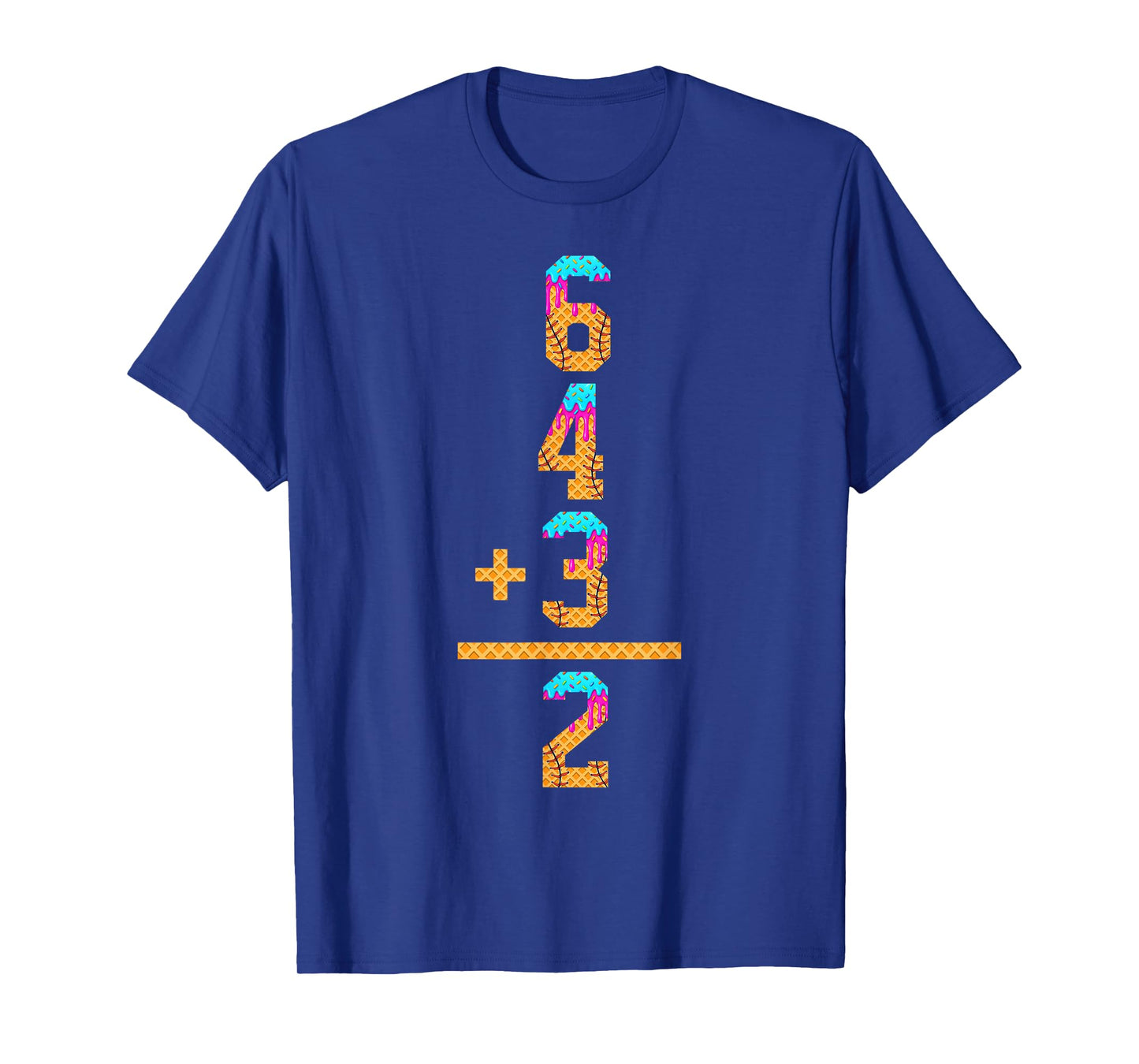 Baseball Ice Cream Drip Inspired Math 6 4 3 2 Double Play T-Shirt