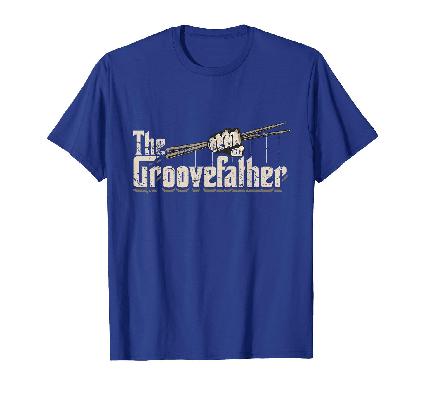 The Groovefather Vintage Drums Drumming Gifts Band Drummer T-Shirt