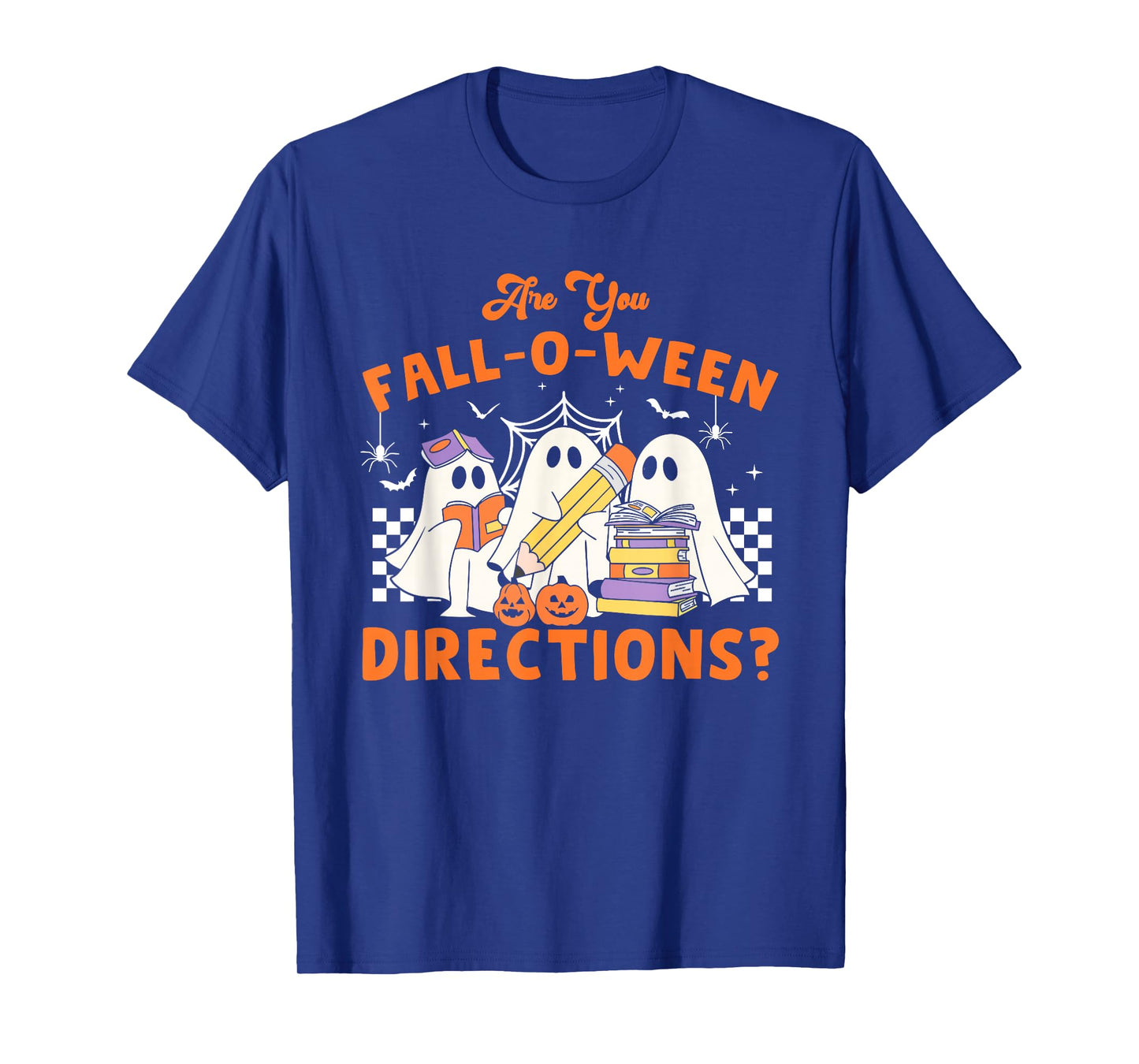 Retro are You Fall O Ween Directions Teacher Halloween Ghost T-Shirt