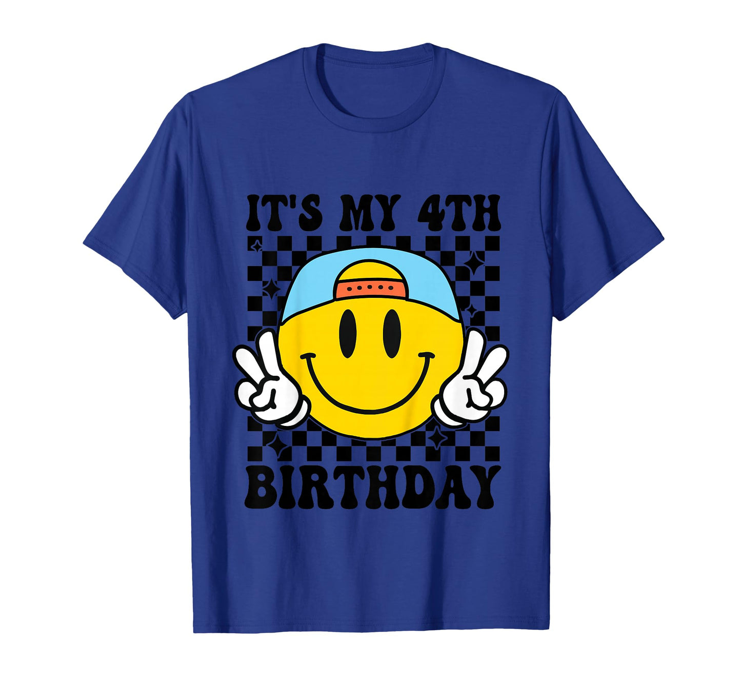 Its My 4th Birthday Smile face 4 Years Old Boys Girls T-Shirt
