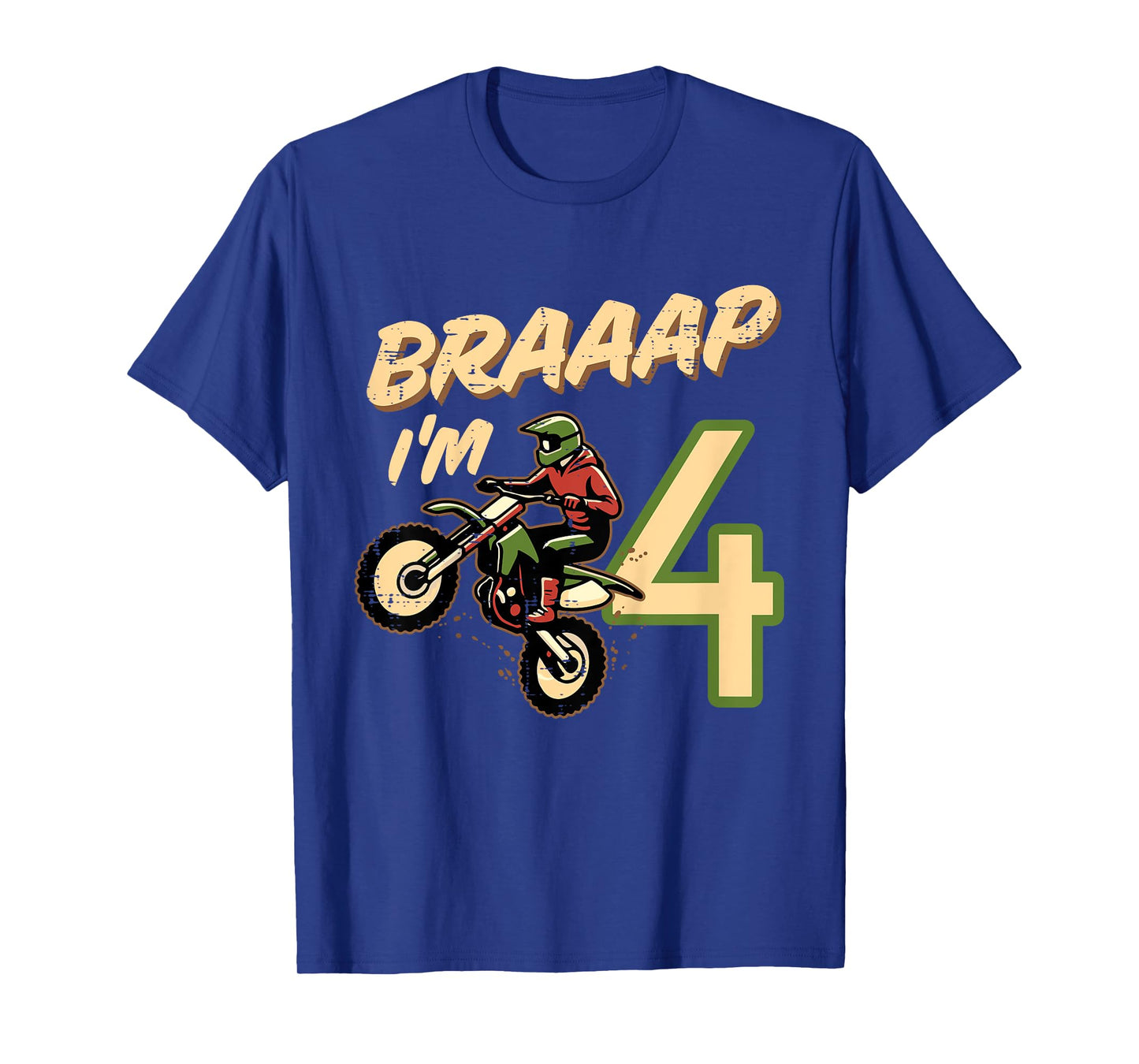 Kids Braaap Im 4 Dirt Bike 4th Birthday Bday Motocross Boys Kids T-Shirt