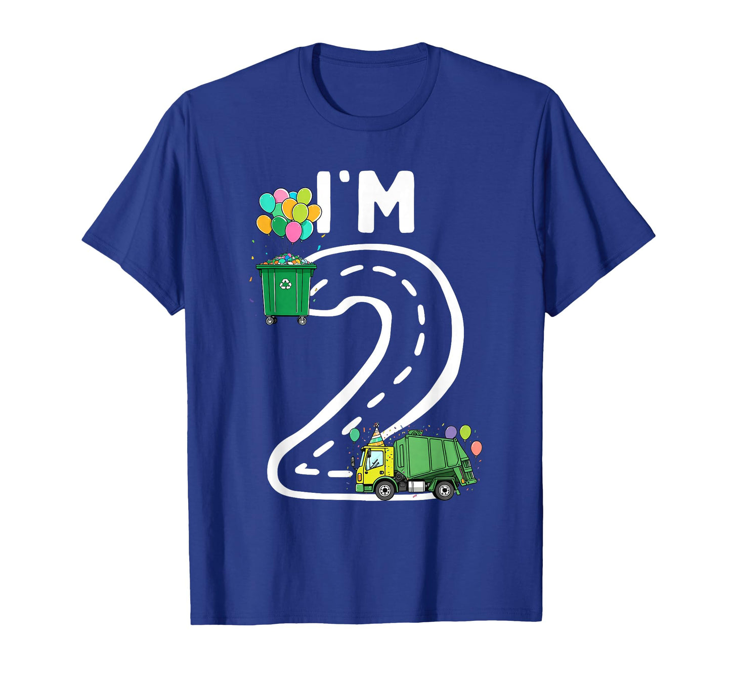 I'm 2 Two Years Old Garbage Truck 2nd Birthday Boy Kids T-Shirt