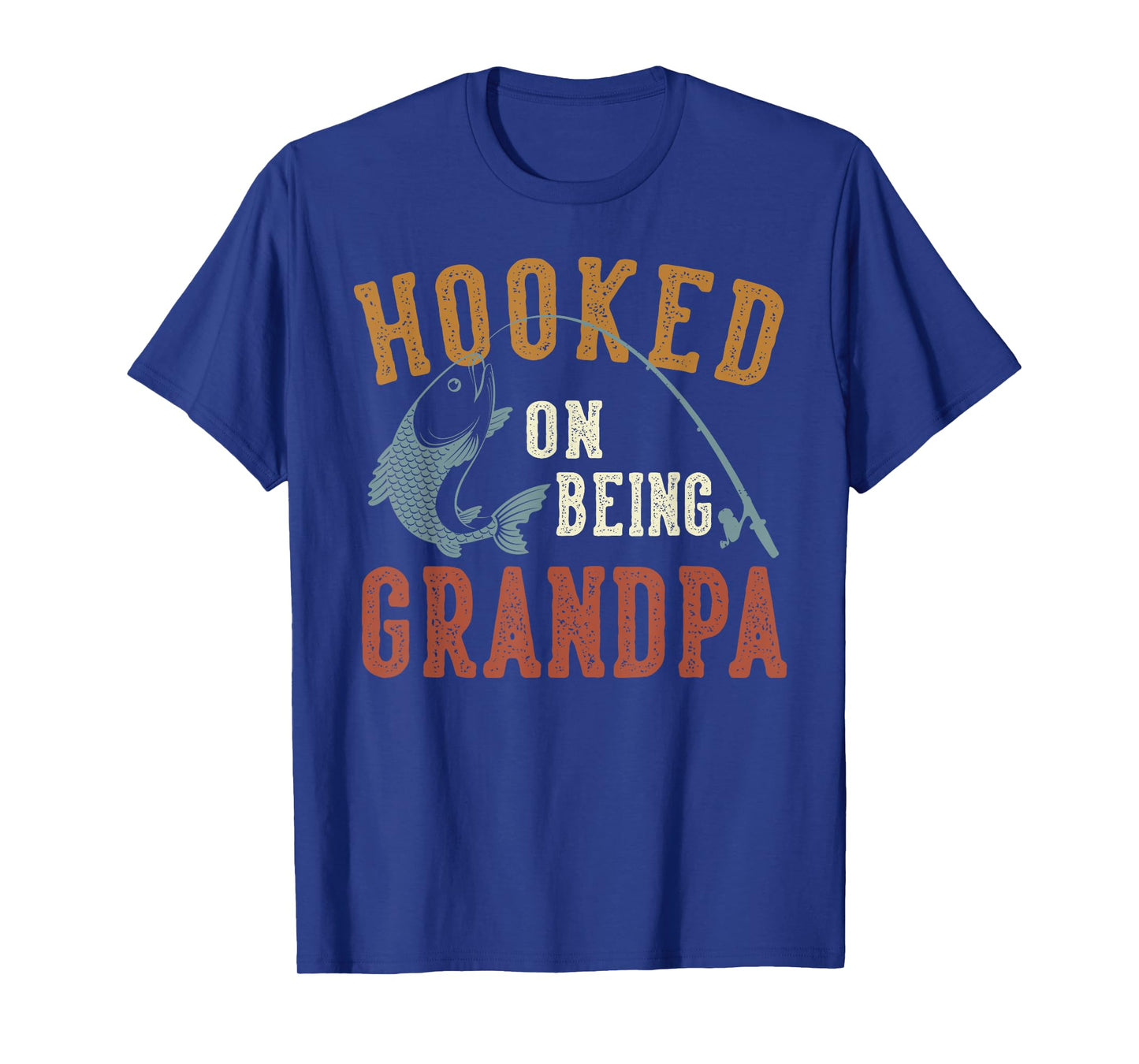 Hooked On Being Grandpa Father's Day Fishing Grandpa T-Shirt