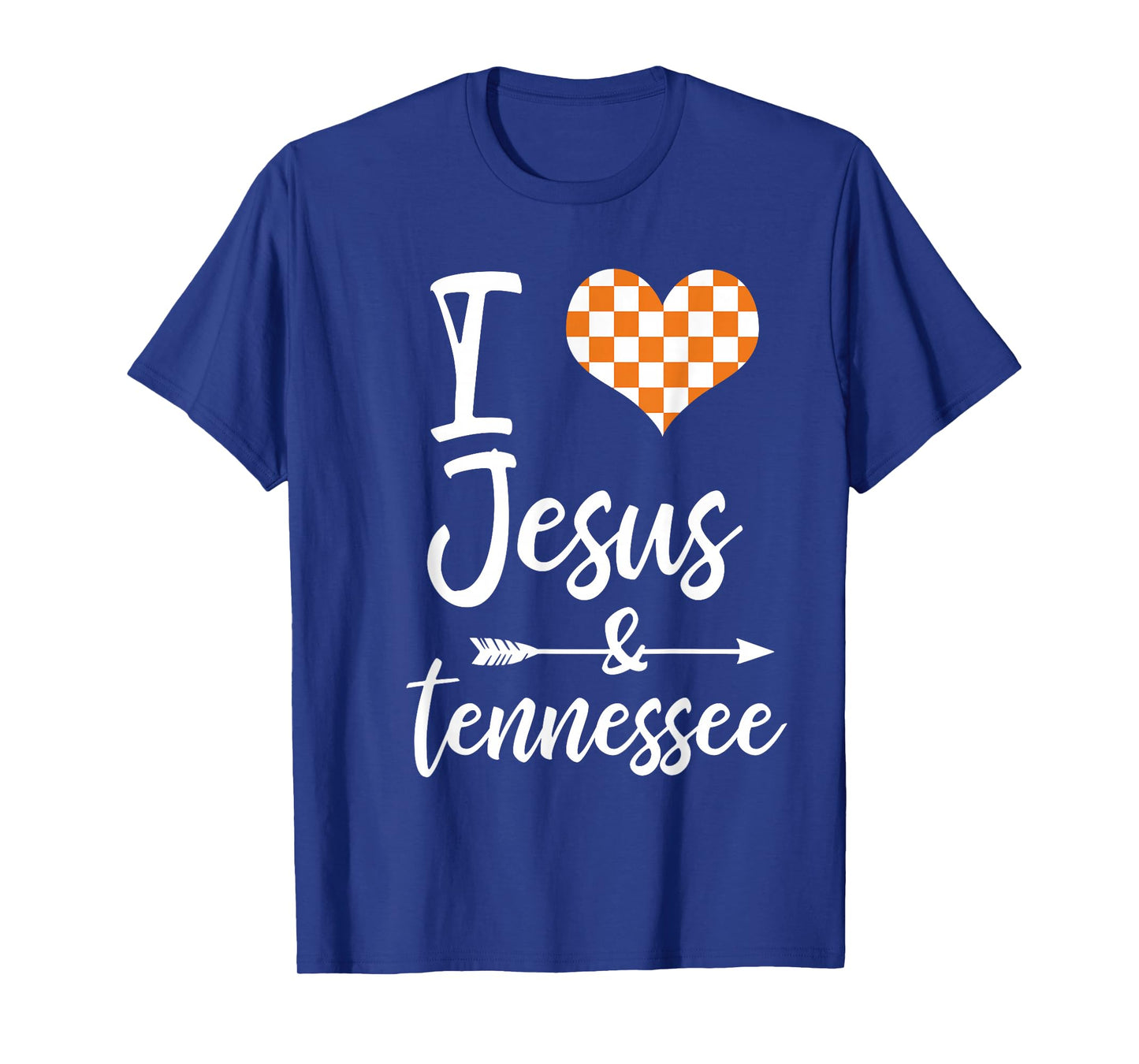 I Love Jesus and Tennessee Orange Heart Cute Fan T-Shirt
