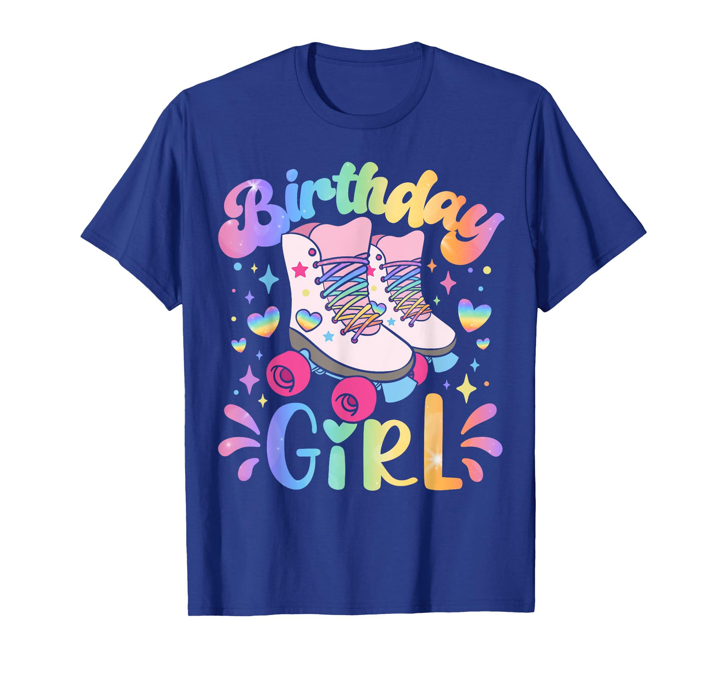 Birthday Girl Rolling Skates Roller Skater Party Kids Girls T-Shirt
