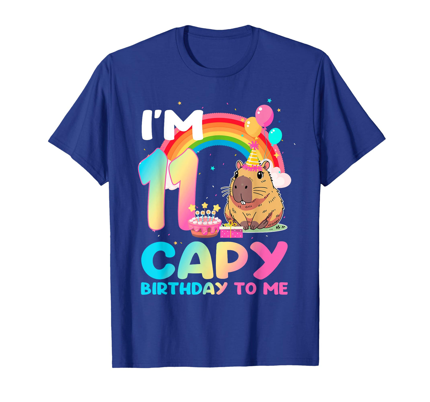 I'm 11 Year Old Capy Happy Birthday To Me 11th Bday Capybara T-Shirt