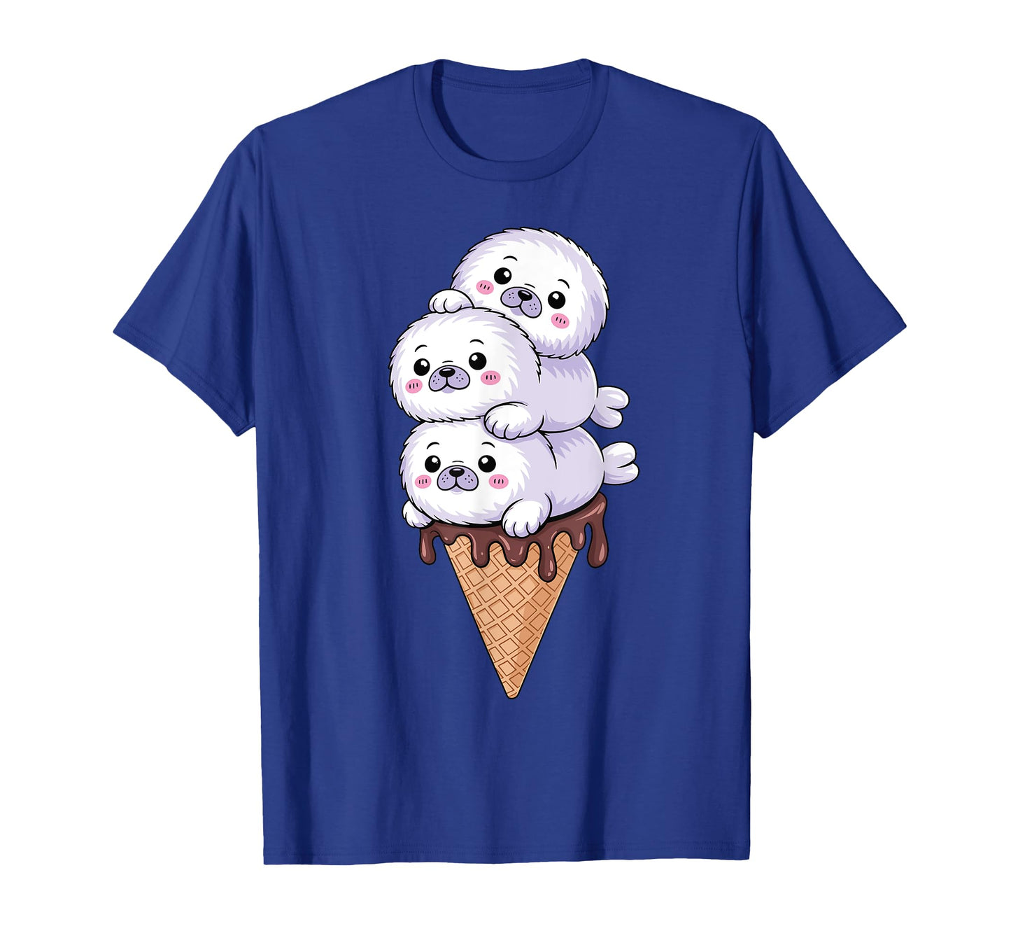 Seal Ice Cream Funny Kawaii Seal T-Shirt