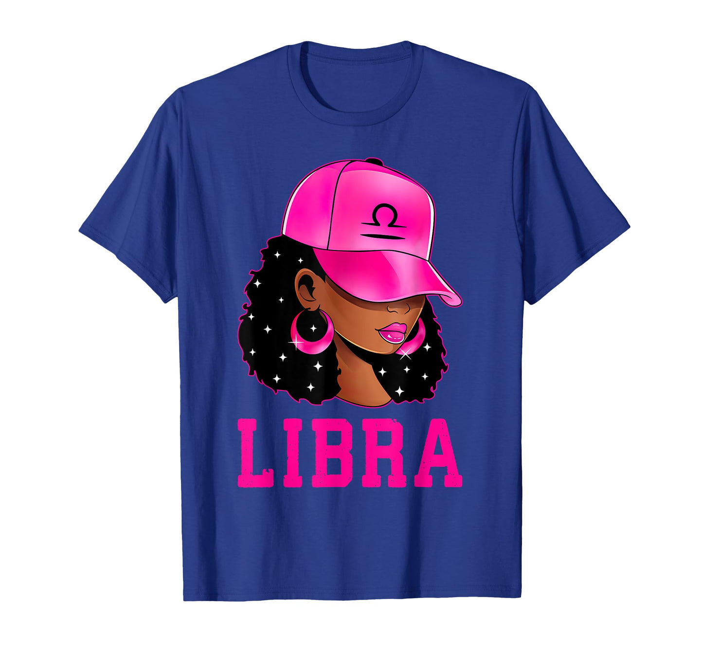 Libra Queen Sassy Black Woman Afro Girl Zodiac Sign T-Shirt