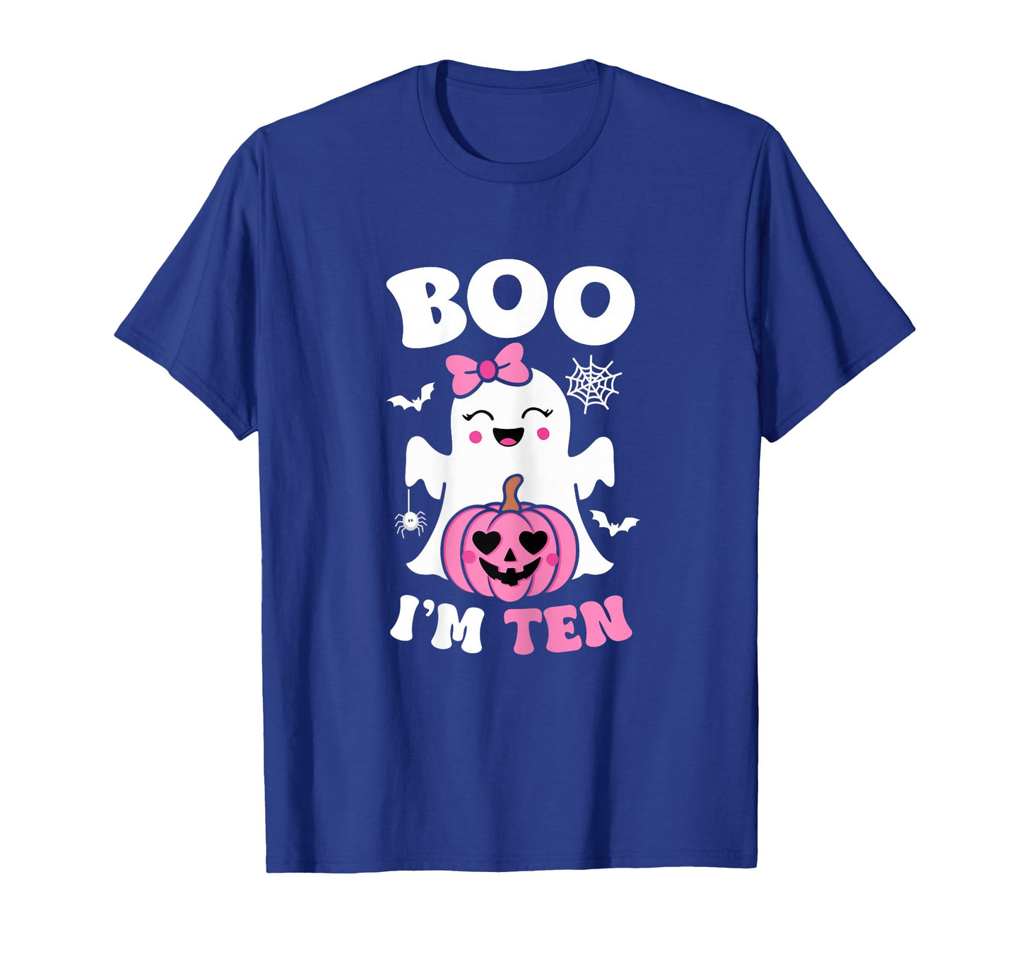 Ghost Boo I'm Ten Year 10th Birthday Girls Halloween Groovy T-Shirt