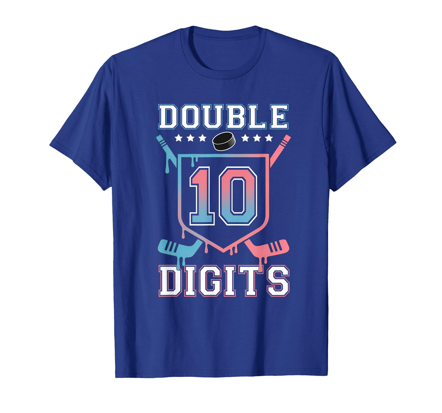 Double Digits 10th Birthday Hockey Drip Boys 10 Years T-Shirt