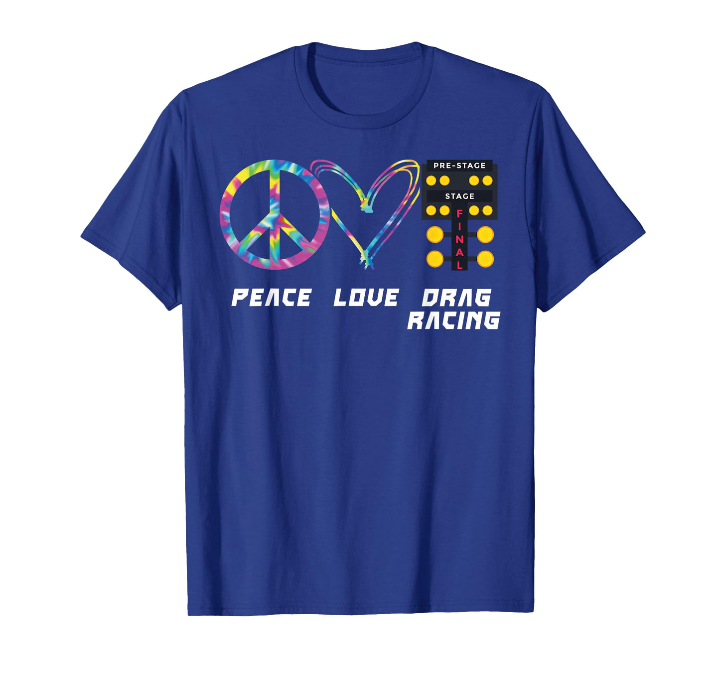 Drag Racing Race Car Girl Retro Tie Dye Peace Love Drag T-Shirt