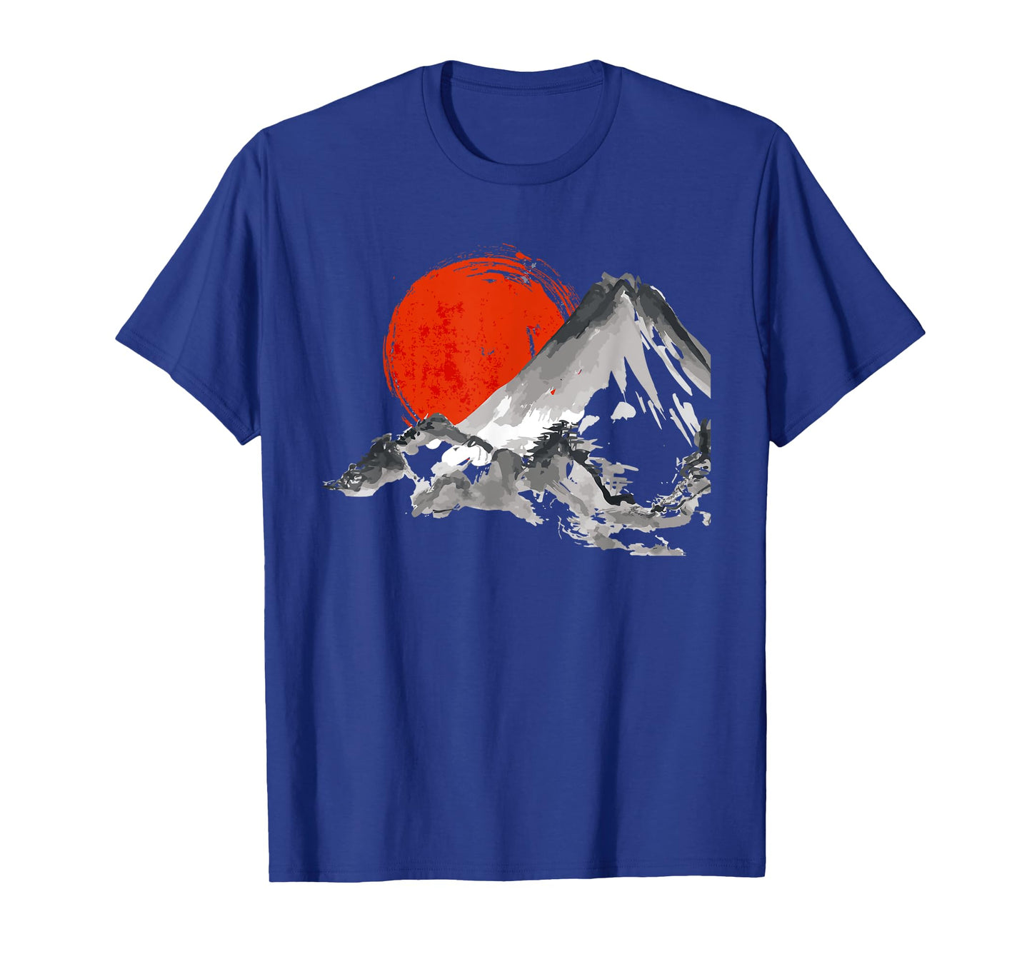 Japanese Rising Sun Over Mount Fuji Watercolor T Shirt T-Shirt