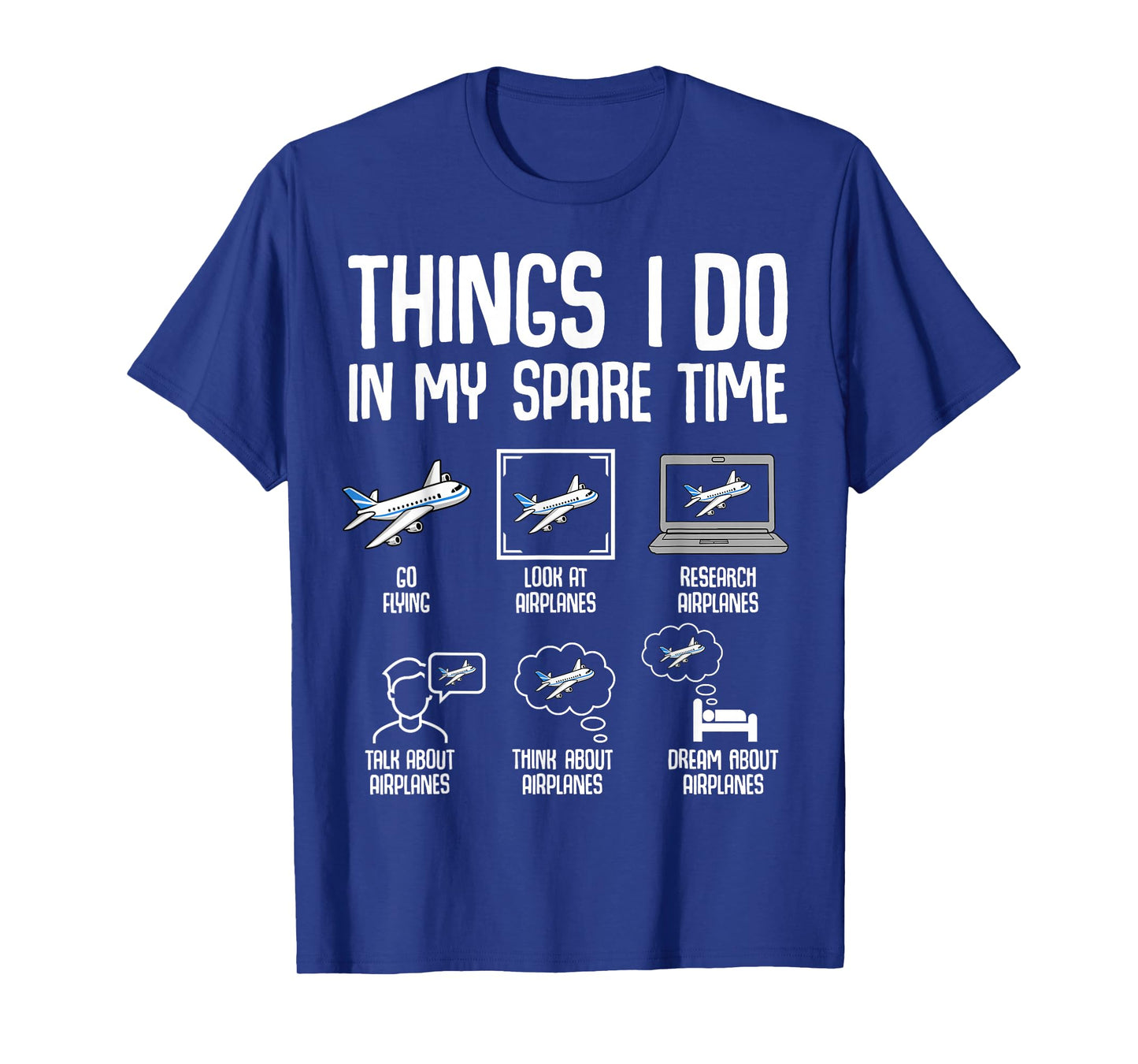 Airplane Things I Do In My Spare Time Plane Pilot Kids Men T-Shirt