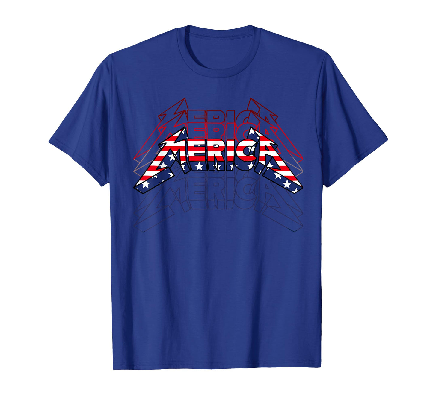 Merica Rock Sign 4th of July Vintage American Flag Funny USA T-Shirt for Women Kids Men