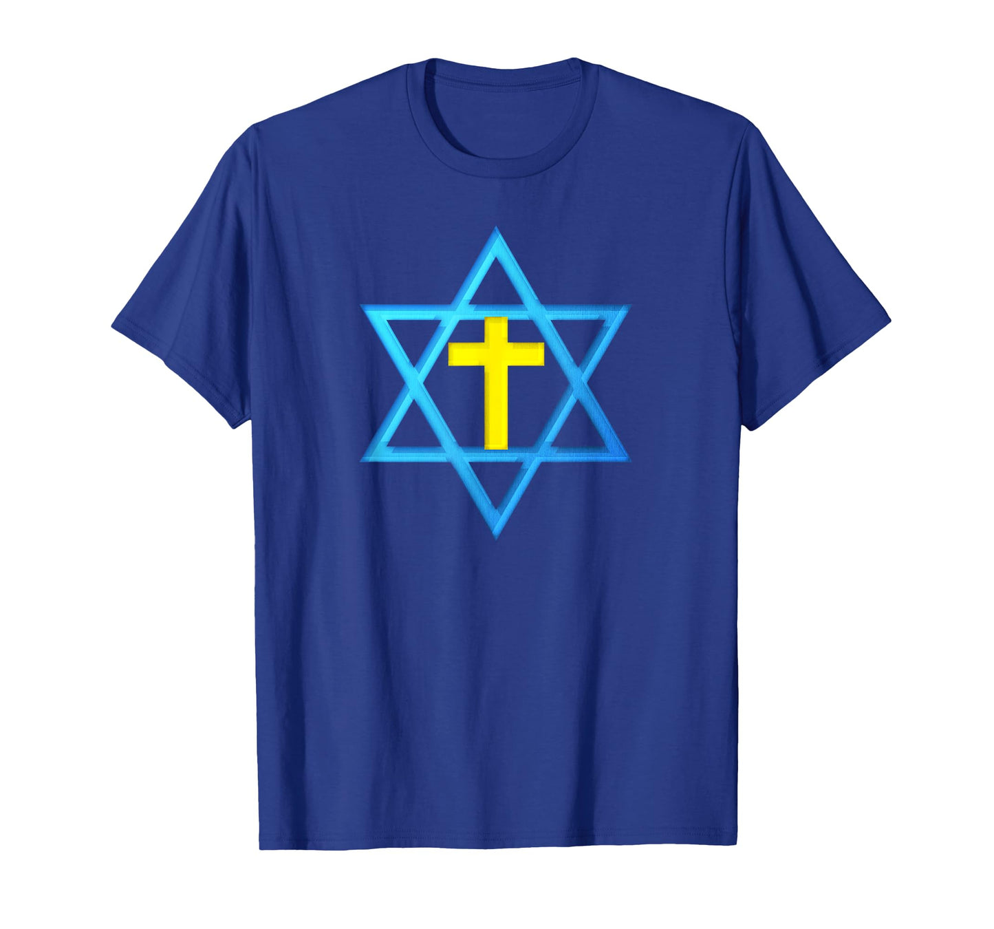 Messianic Star of David with Gold Cross T-Shirt T-Shirt
