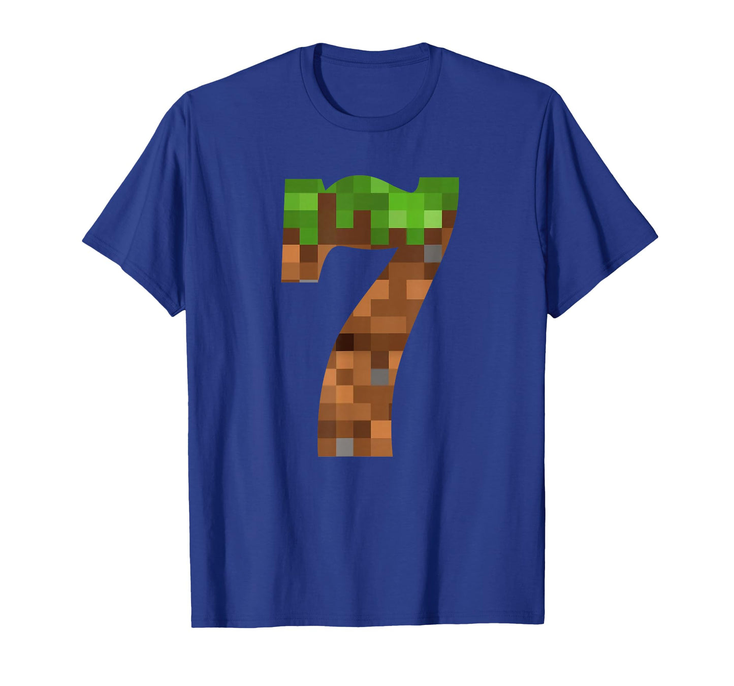Pixel 7yr Birthday Number Seven 7 Year Old 7th Video Gamer T-Shirt