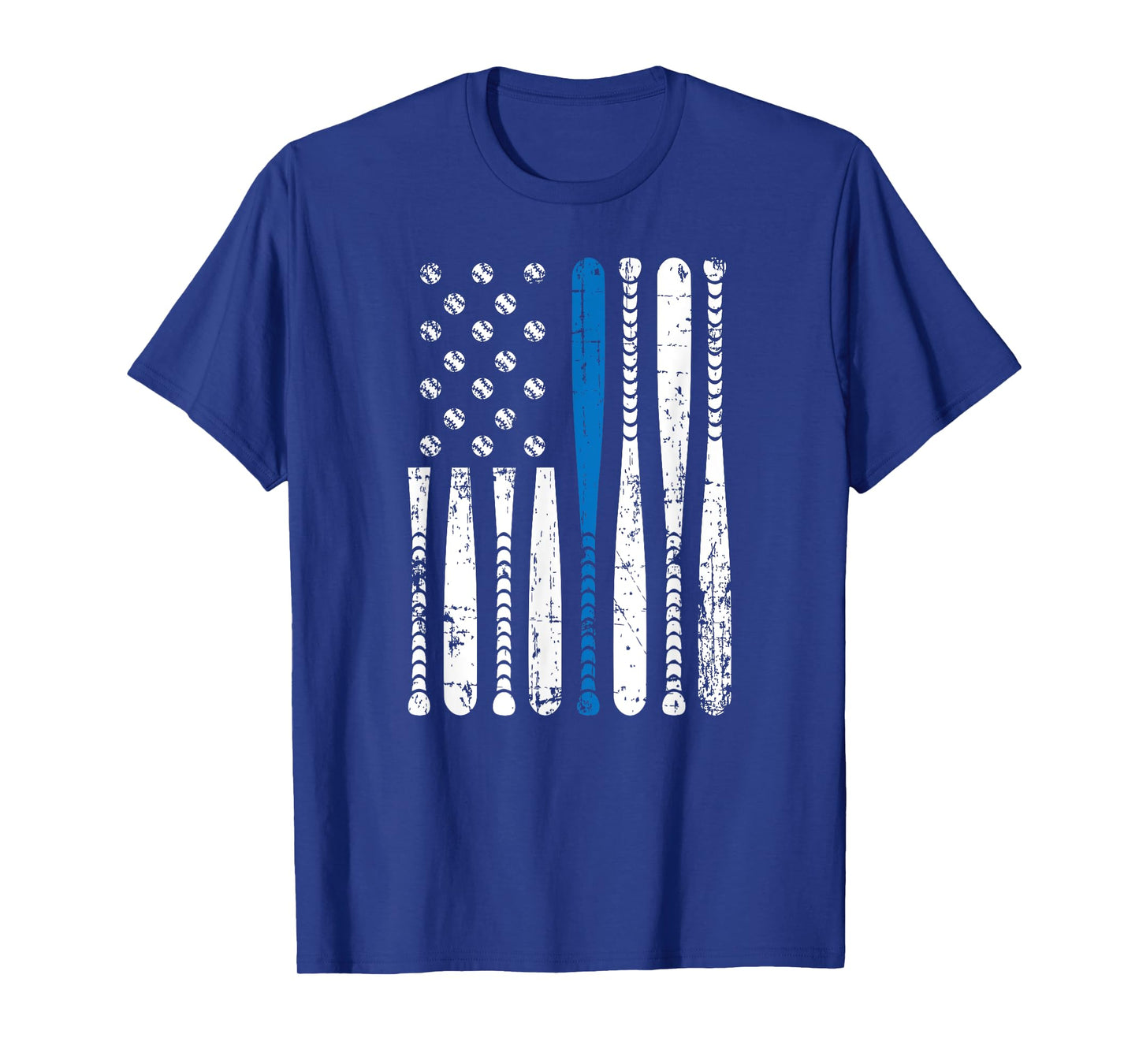 Thin Blue Line LEO USA Flag Police Support Baseball Bat Tee T-Shirt
