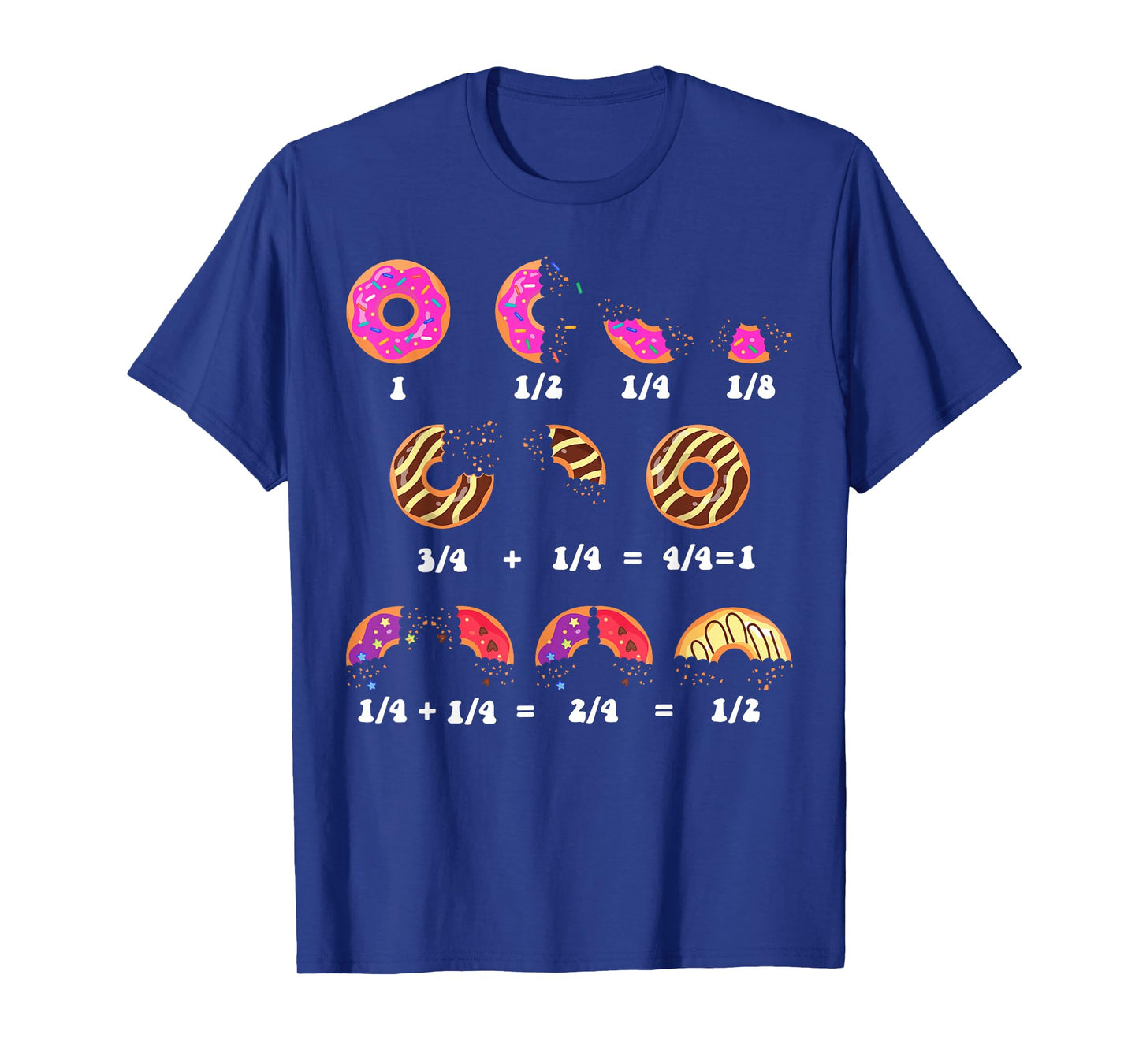 Maths Day Costume Idea Kids Teachers Donut Fraction Math T-Shirt
