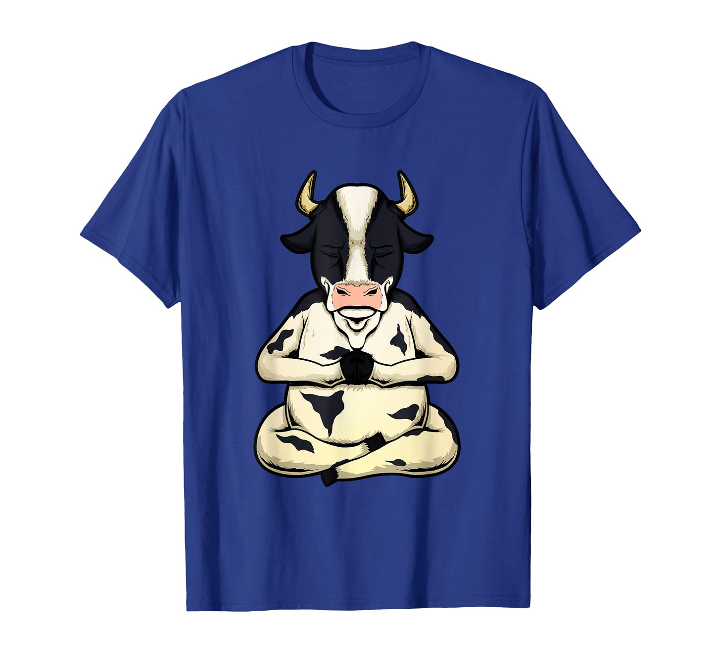 Cow Yoga Meditating Calf Yogi Bull Sitting Yoga Pose Namaste T-Shirt
