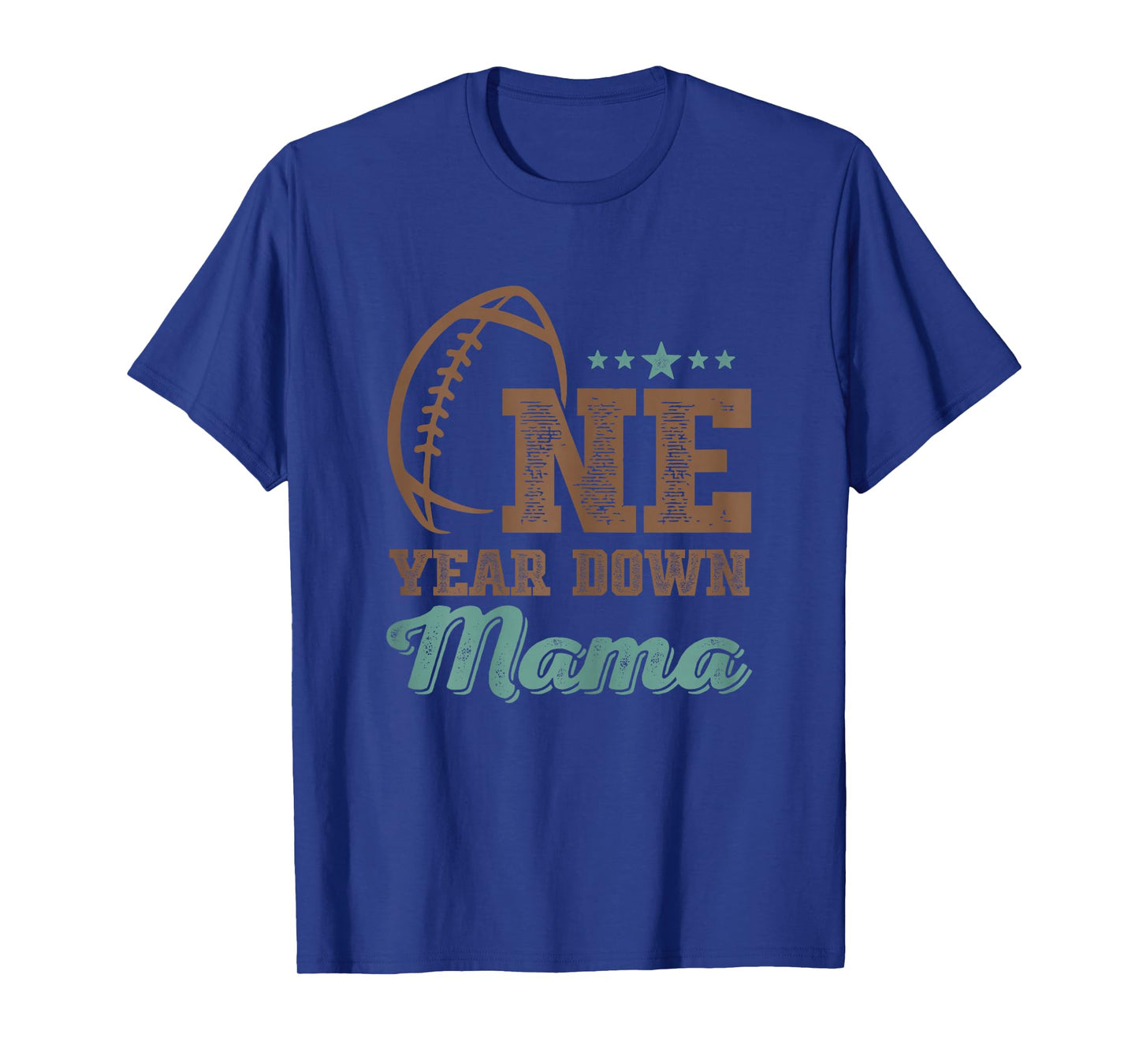 Mama Of The Birthday Boy 1st Year Down Birthday Football T-Shirt