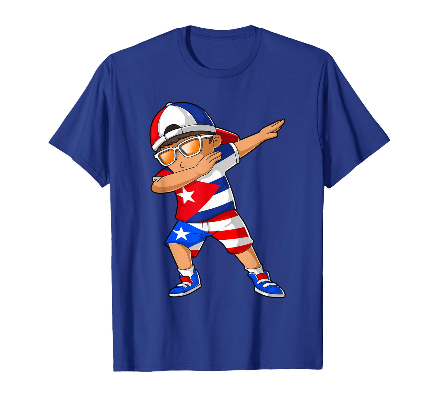 Half Cuban Half Puerto Rican Boy Kid Cuba Puerto Rico Flag T-Shirt
