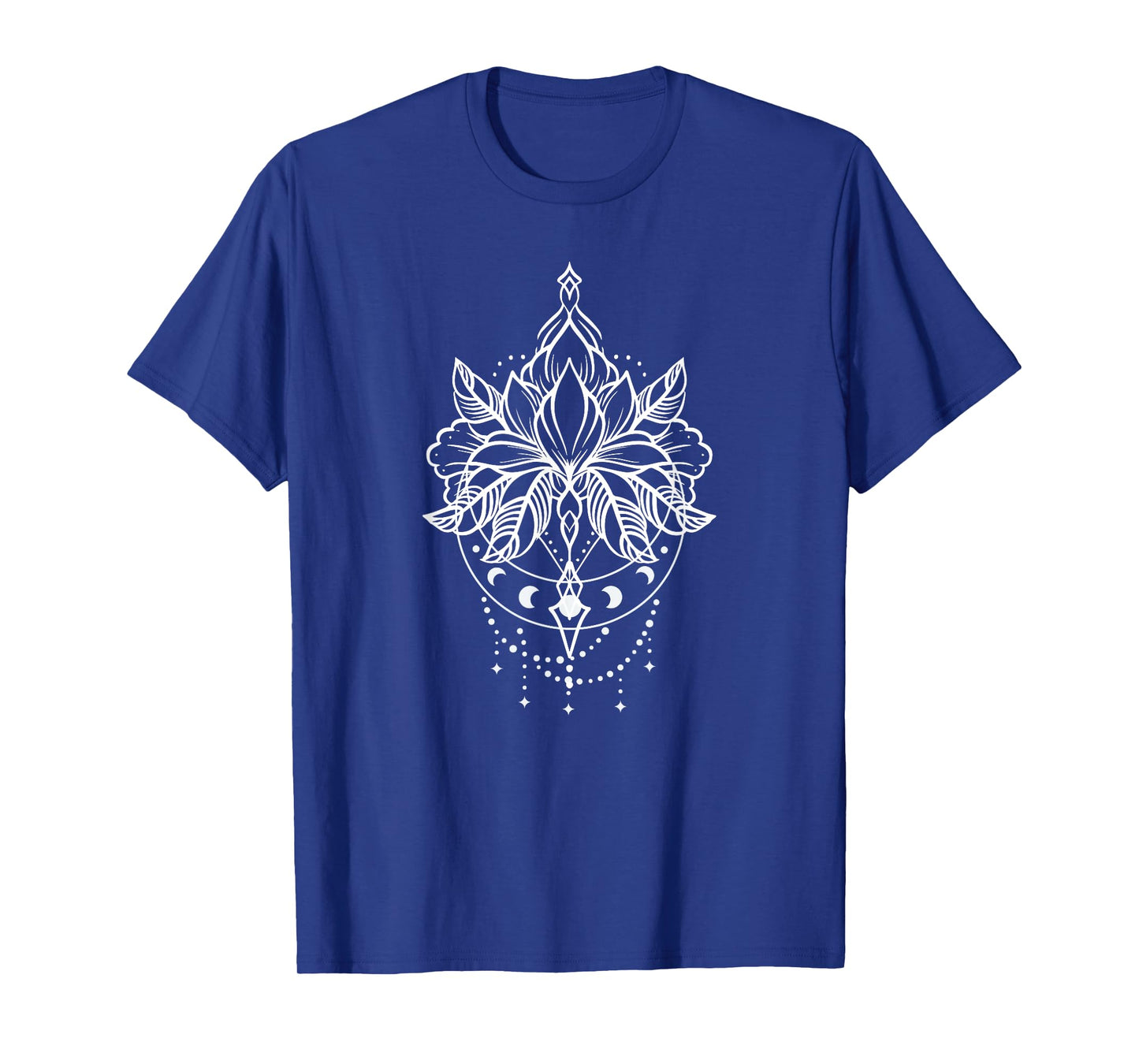 Mandala Lotus Flower Moon Phases Boho Women's Spiritual Tee T-Shirt