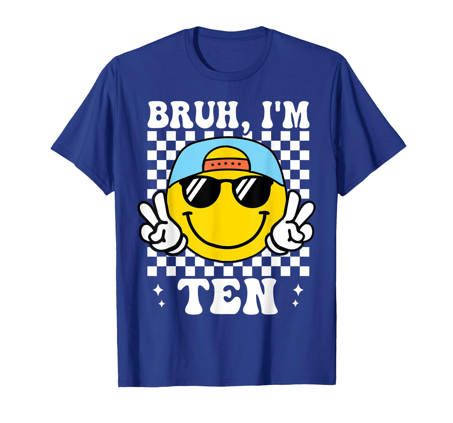 Bruh I'm Ten 10 10th Birthday Groovy Boys Girls 10 Years Old T-Shirt