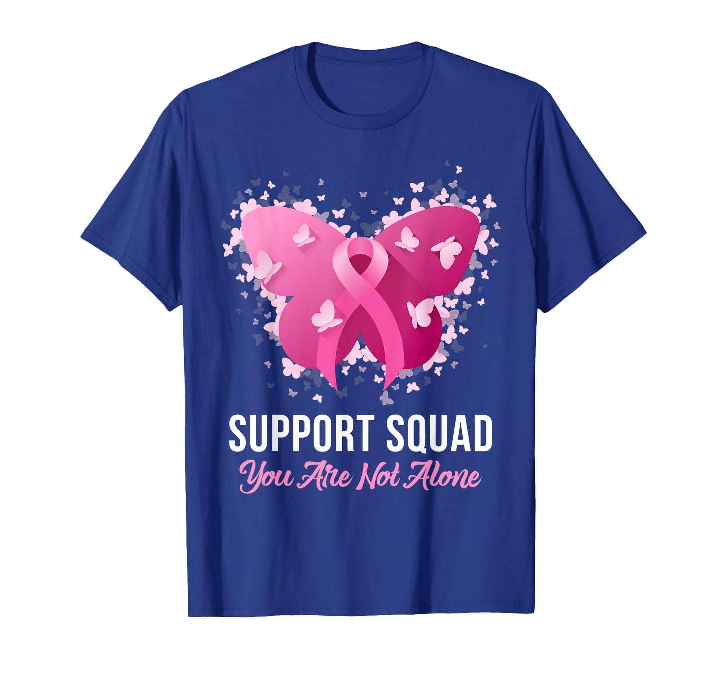 Support Squad Breast Cancer Awareness Pink Ribbon Butterfly T-Shirt
