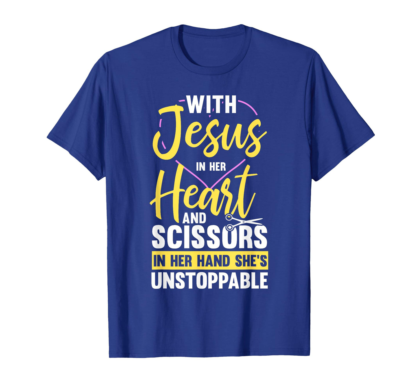 Hairdresser Shirt Jesus In Heart Scissor Hairstylist T-Shirt