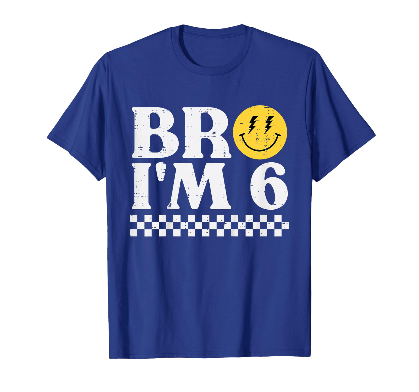 6th Birthday Bro Im 6 Smile Retro Bday Groovy Boys Girls Kid T-Shirt