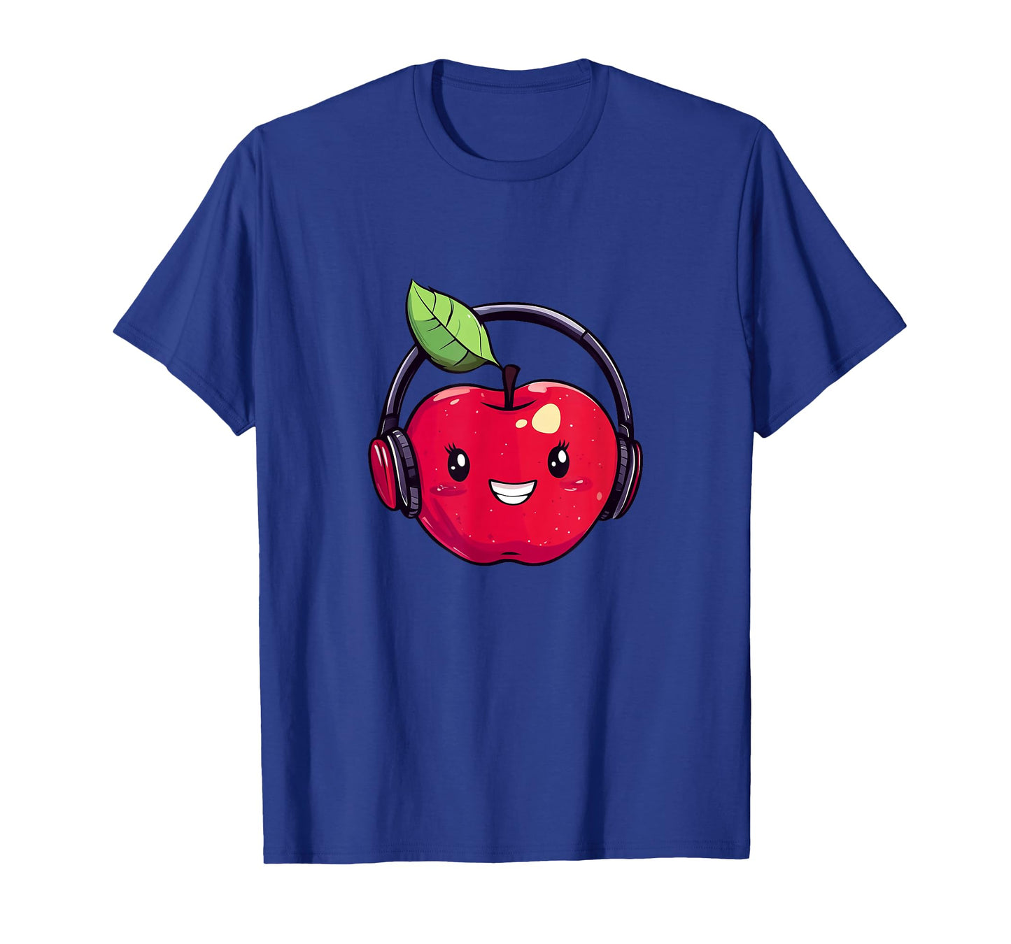Cool Red Apple with Headphones for Boys and Girls T-Shirt