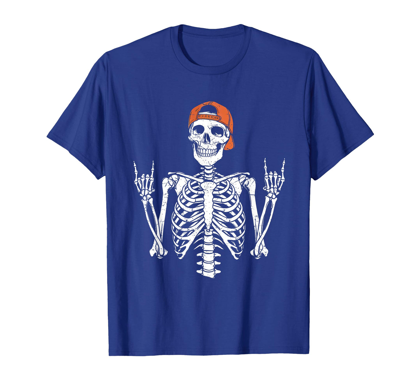 Rocker Skeleton Cap Skater Halloween Rock Mens Boys Kids T-Shirt