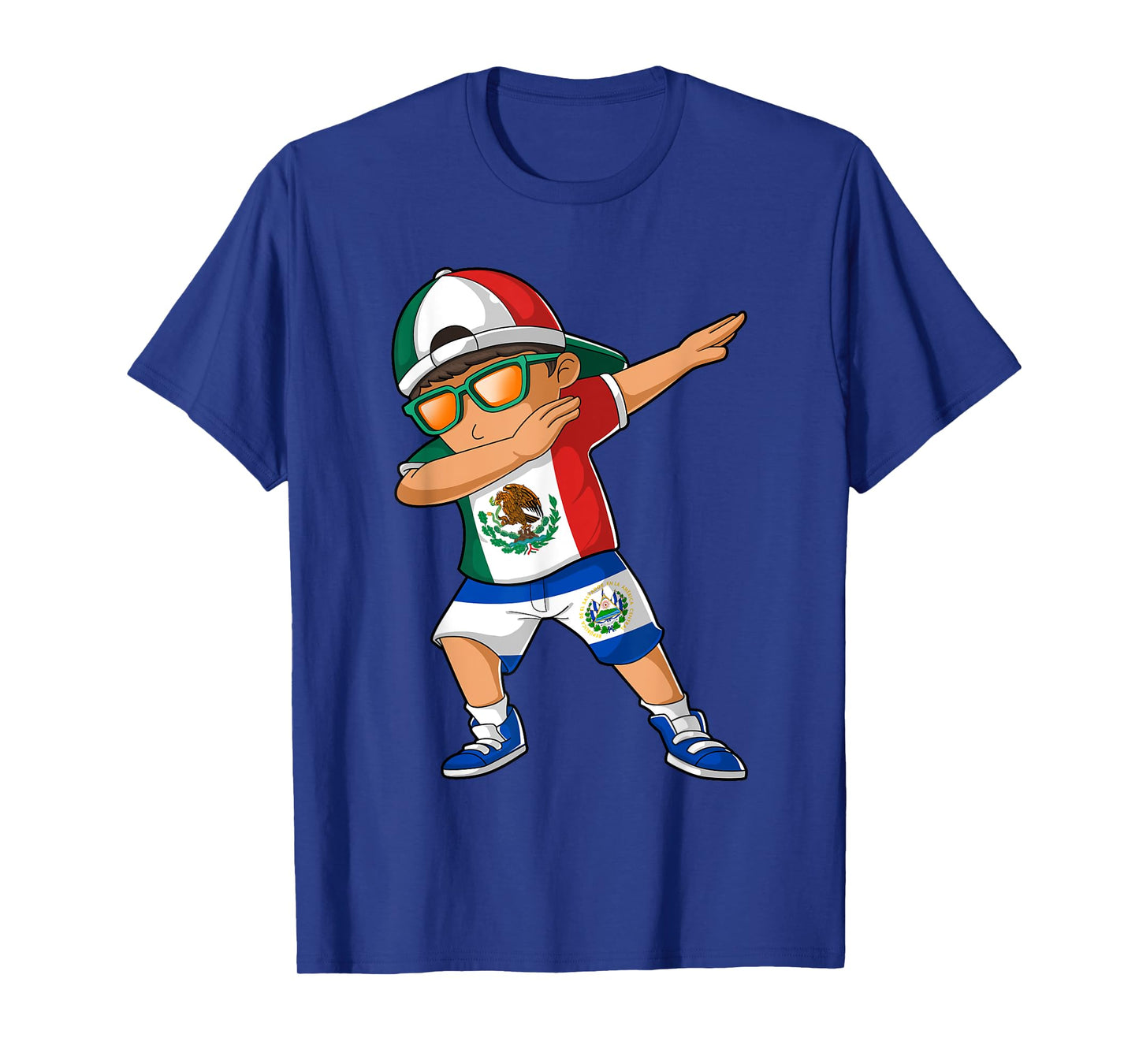 Half Mexican Half Salvadoran Boy Mexico El Salvador Flag T-Shirt