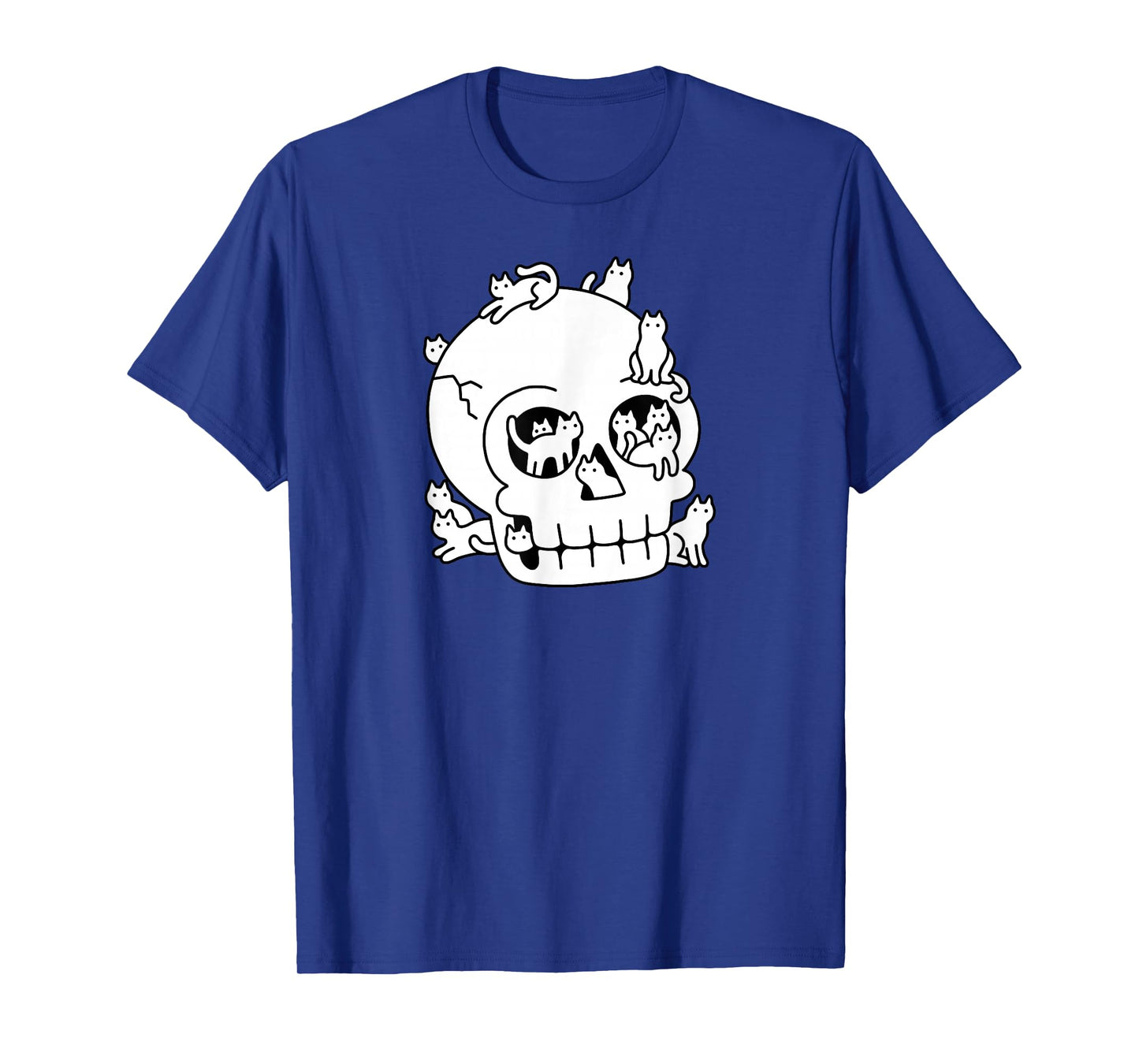 Threadless Obinsun Skull Is Full Of Cats Doodle Graphic T-Shirt