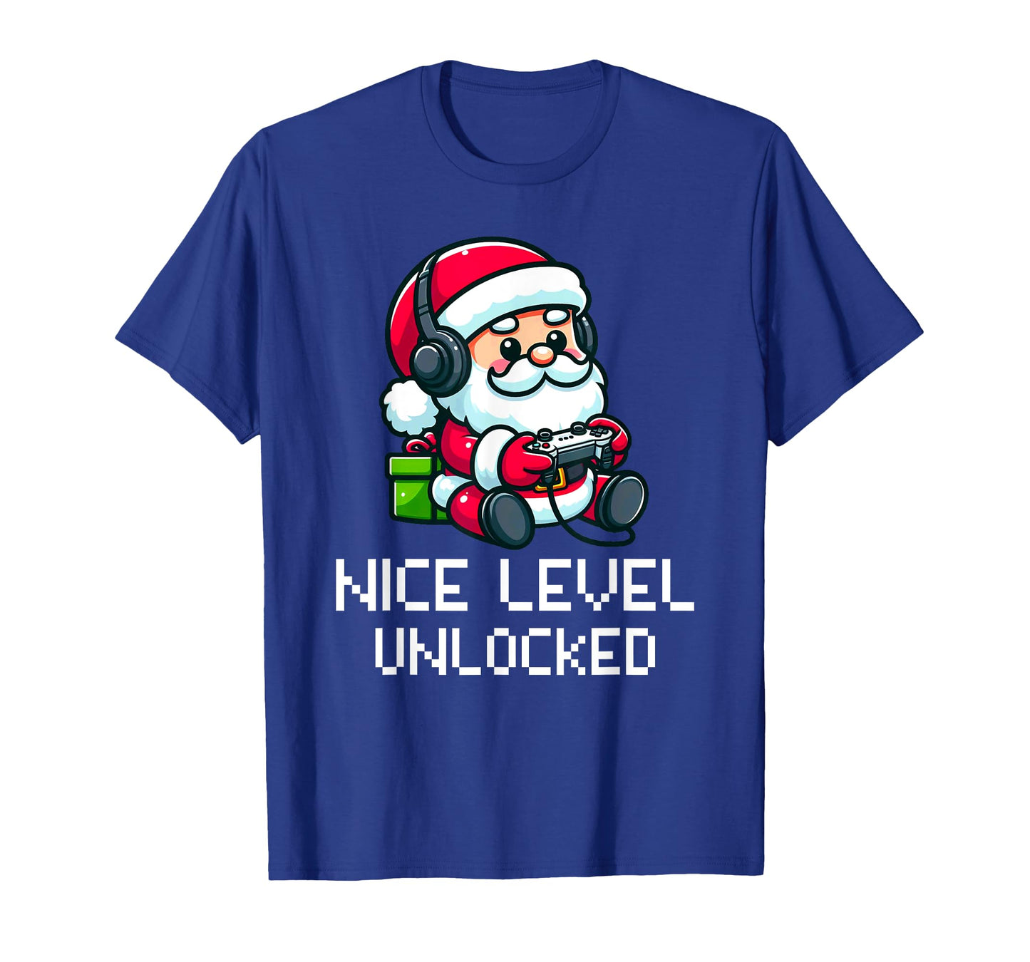 Santa Claus Playing Video Game Funny Nice Level Unlocked T-Shirt